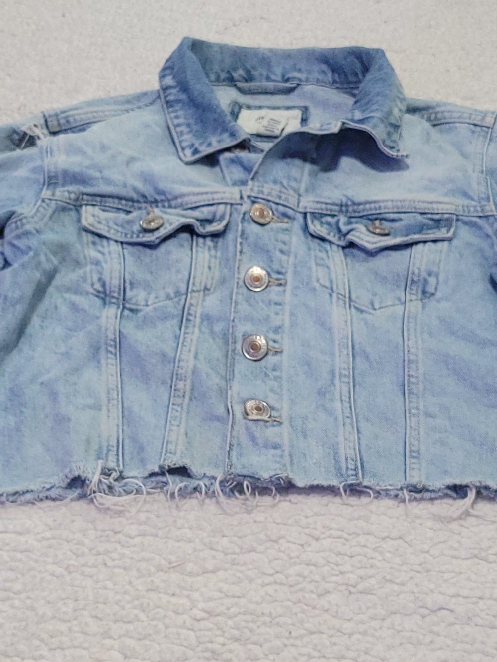 Forever 21 Light Blue Cropped Denim Jacket